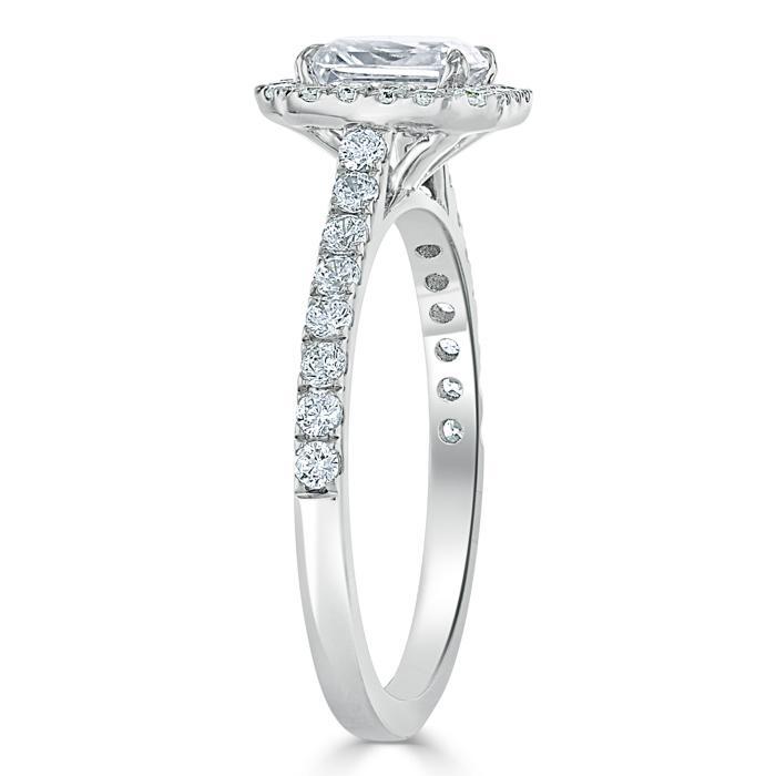 
                  
                    1.0 CT Radiant Cut Halo Pave Setting Moissanite Engagement Ring 3
                  
                