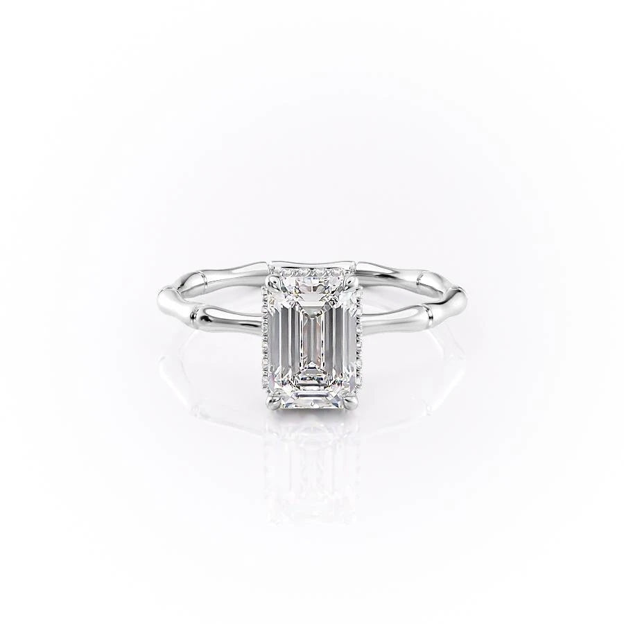 
                  
                    2.10 CT Emerald Cut Solitaire Hidden Halo Setting Moissanite Engagement Ring 10
                  
                
