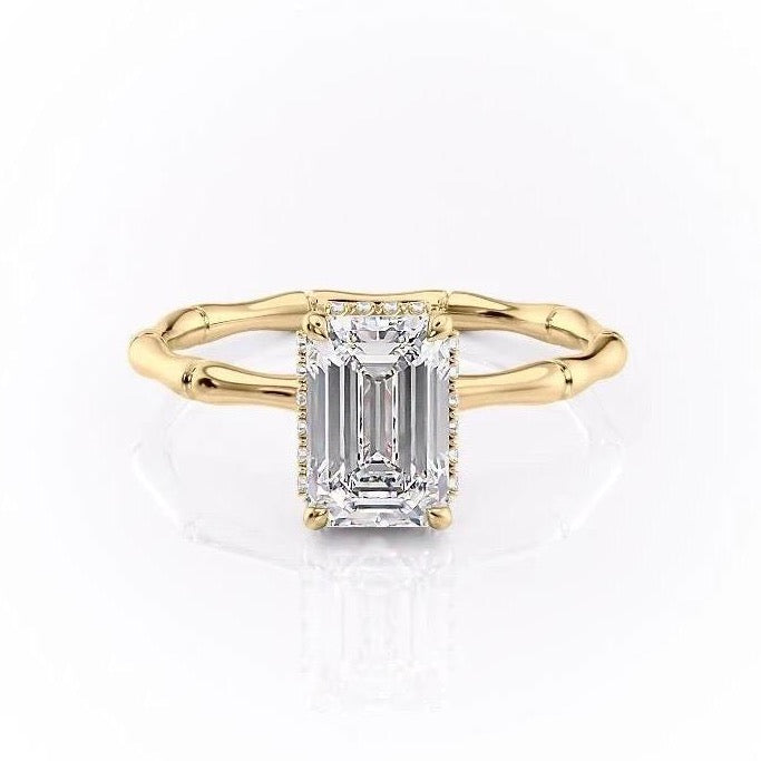 
                  
                    2.10 CT Emerald Cut Solitaire Hidden Halo Setting Moissanite Engagement Ring 11
                  
                
