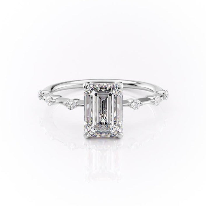 
                  
                    2.10 CT Emerald Cut Solitaire Dainty Style Moissanite Engagement Ring 10
                  
                