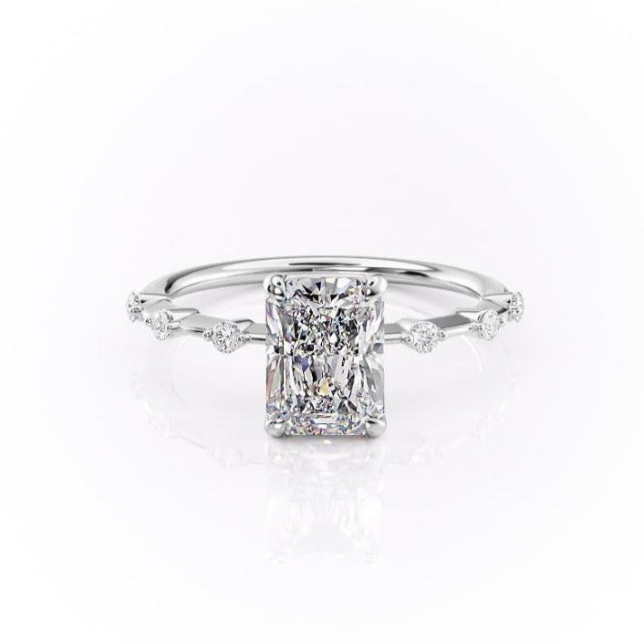 
                  
                    2.10 CT Radiant Dainty Pave Setting Moissanite Engagement Ring
                  
                