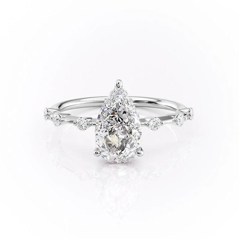 
                  
                    2.0 CT Pear Cut Solitaire Dainty Pave Moissanite Engagement Ring 10
                  
                