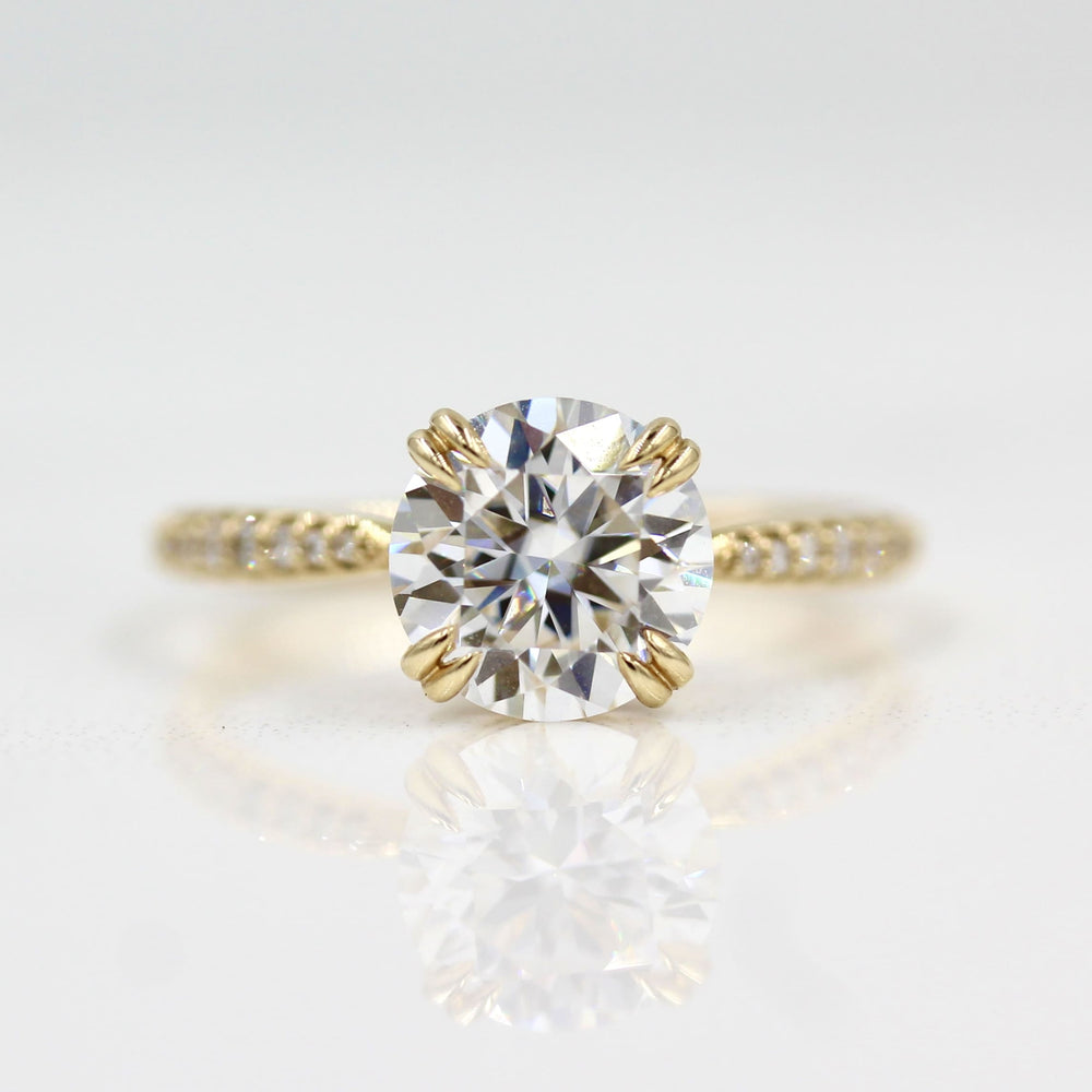 1.80 CT Round Solitaire Moissanite Engagement Ring With Pave Setting 1