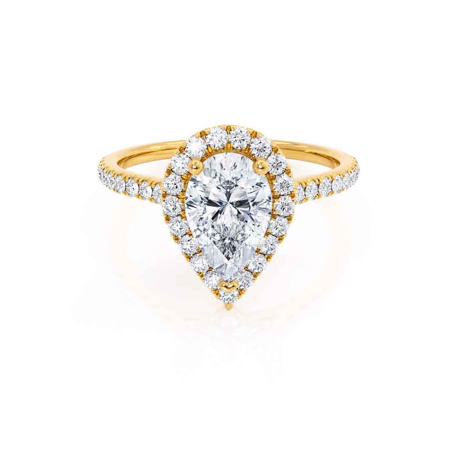 0.94 CT Pear Shaped Moissanite Halo Style Engagement Ring 2
