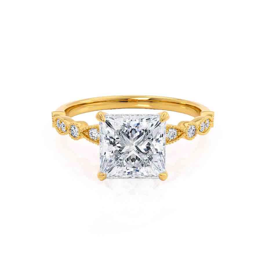 1.50 CT Princess Shaped Moissanite Solitaire Style Engagement Ring 1