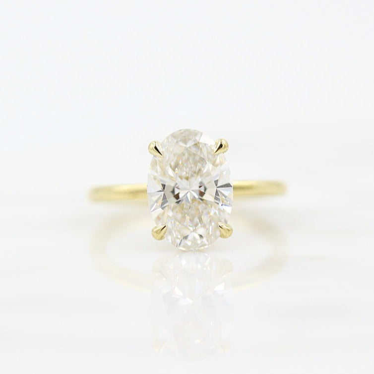 2.40 CT Oval Cut Solitaire Moissanite Engagement Ring 1