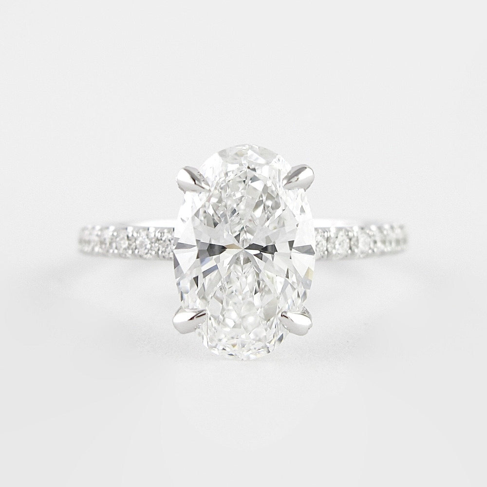 1.33 CT Oval Cut Pave Setting Moissanite Engagement Ring