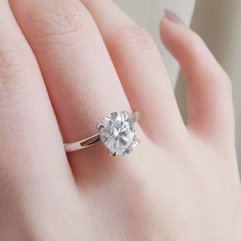 
                  
                    1.50 CT Oval Shaped Moissanite Hidden Halo Engagement Ring 4
                  
                