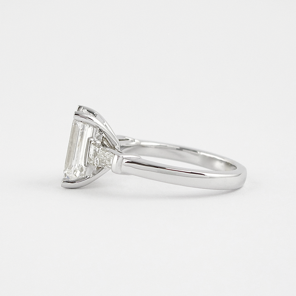 2.30 CT Emerald Three Stone Style Moissanite Engagement Ring 2