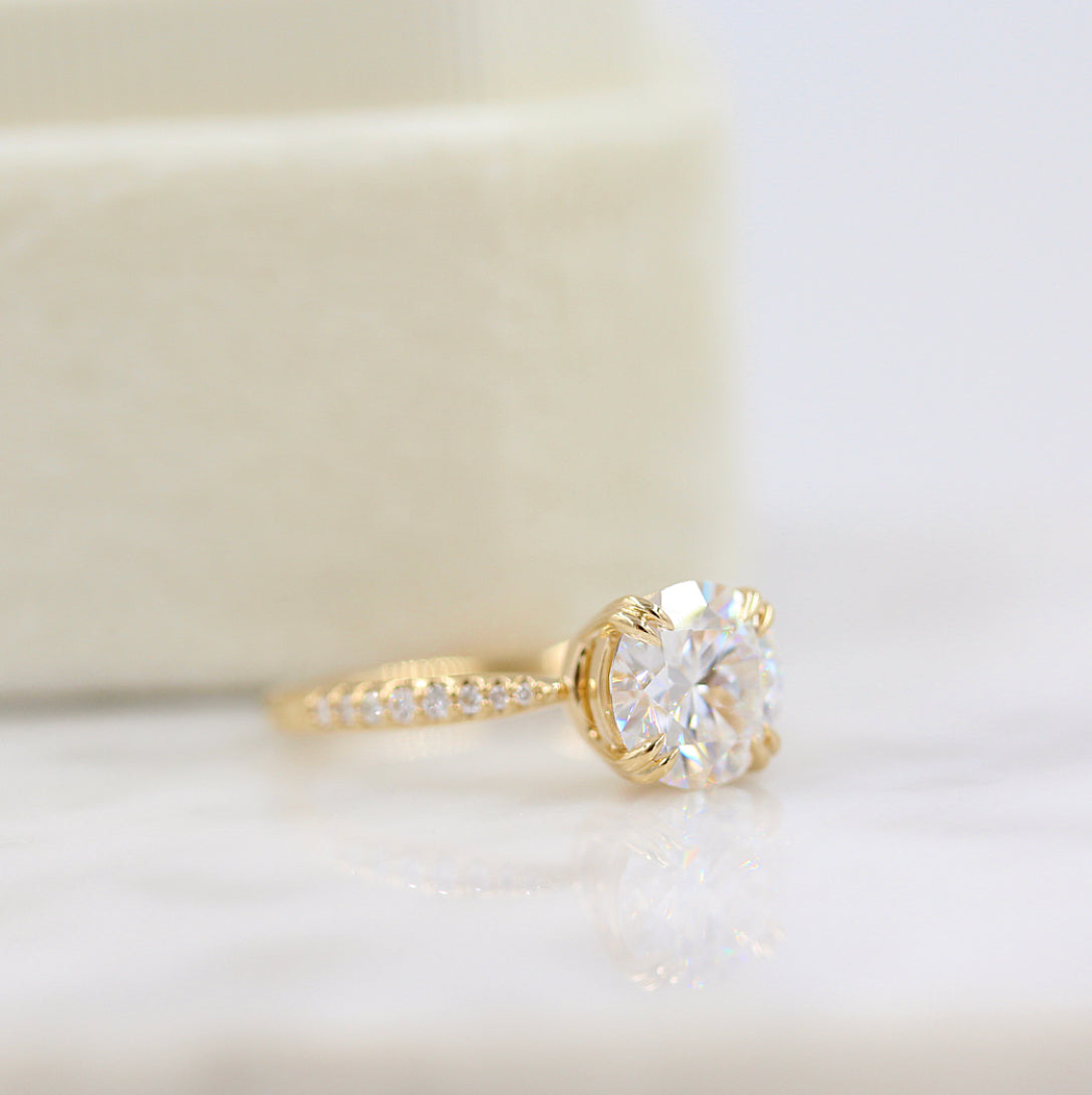 
                  
                    1.80 CT Round Solitaire Moissanite Engagement Ring With Pave Setting 5
                  
                