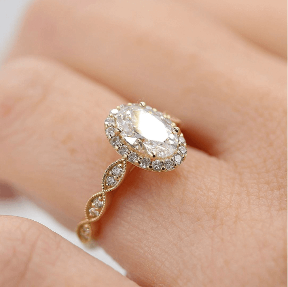 
                  
                    1.33 CT Oval Cut Halo Moissanite Engagement Ring 3
                  
                