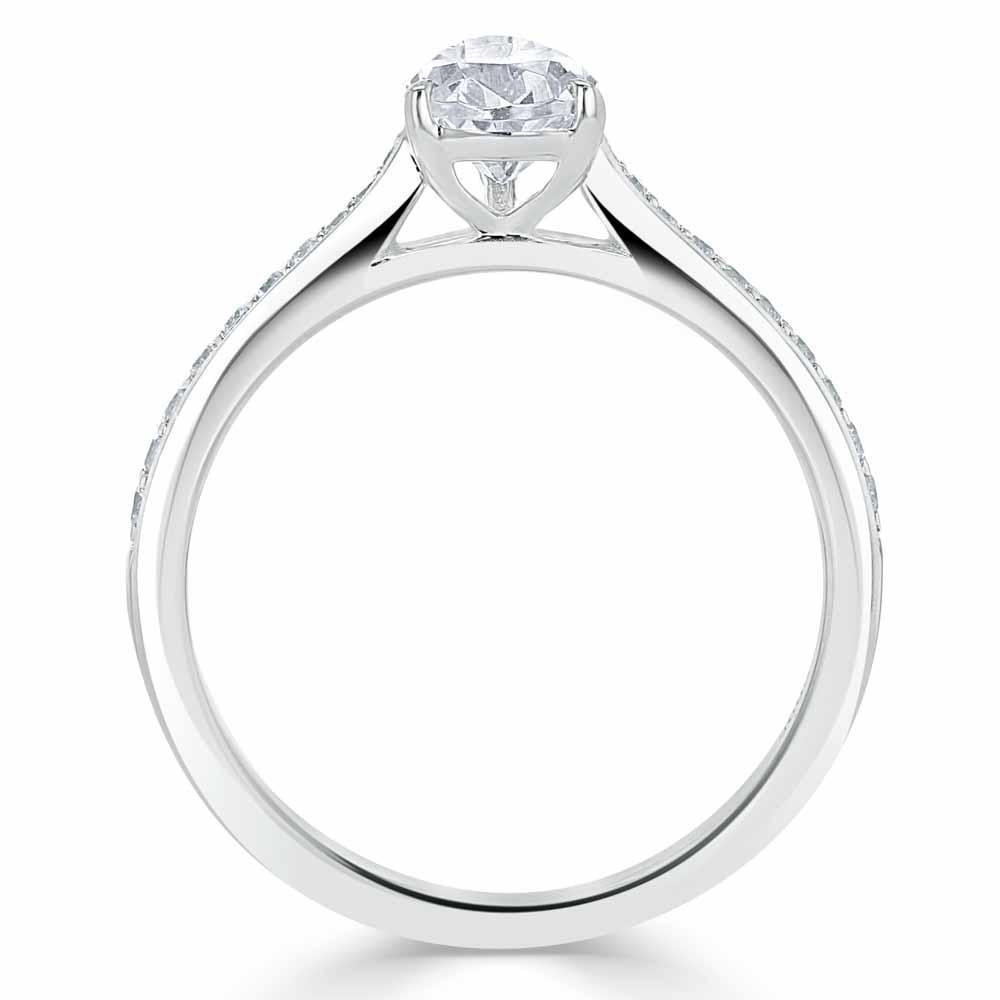
                  
                    0.75 CT Pear Cut Solitaire Engagement Ring With Channel Pave Setting 4
                  
                