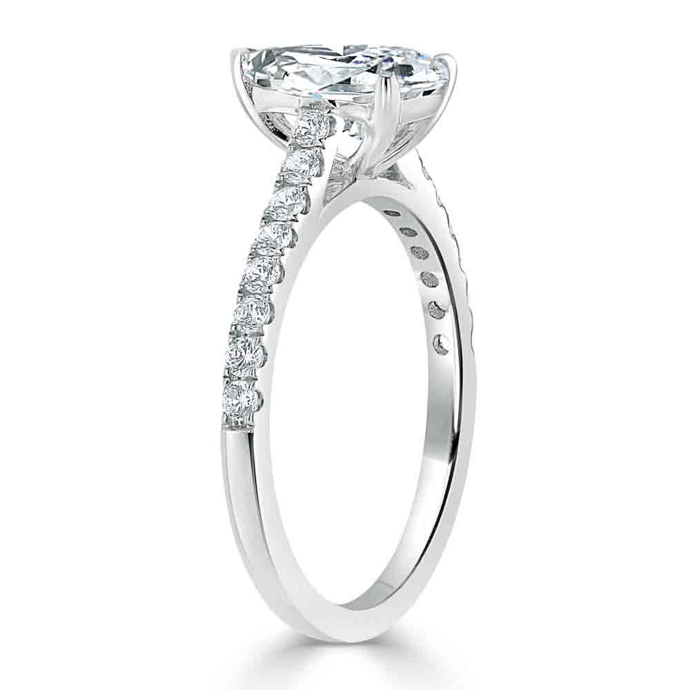 
                  
                    1.33 CT Pear Cut Solitaire Pave Setting Moissanite Engagement Ring 3
                  
                