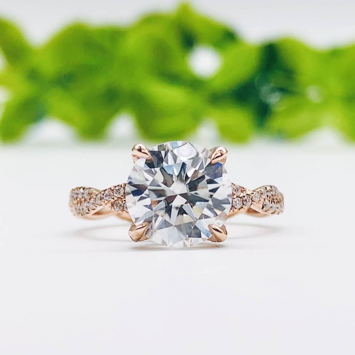 
                  
                    4.11 CT Round Cut Twisted Pave Moissanite Engagement Ring 6
                  
                