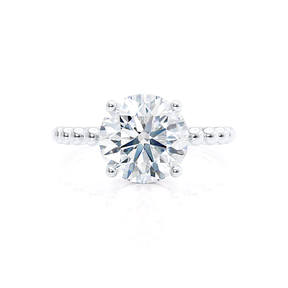 1.0 CT Round Shape Solitaire Moissanite Engagement Ring 2