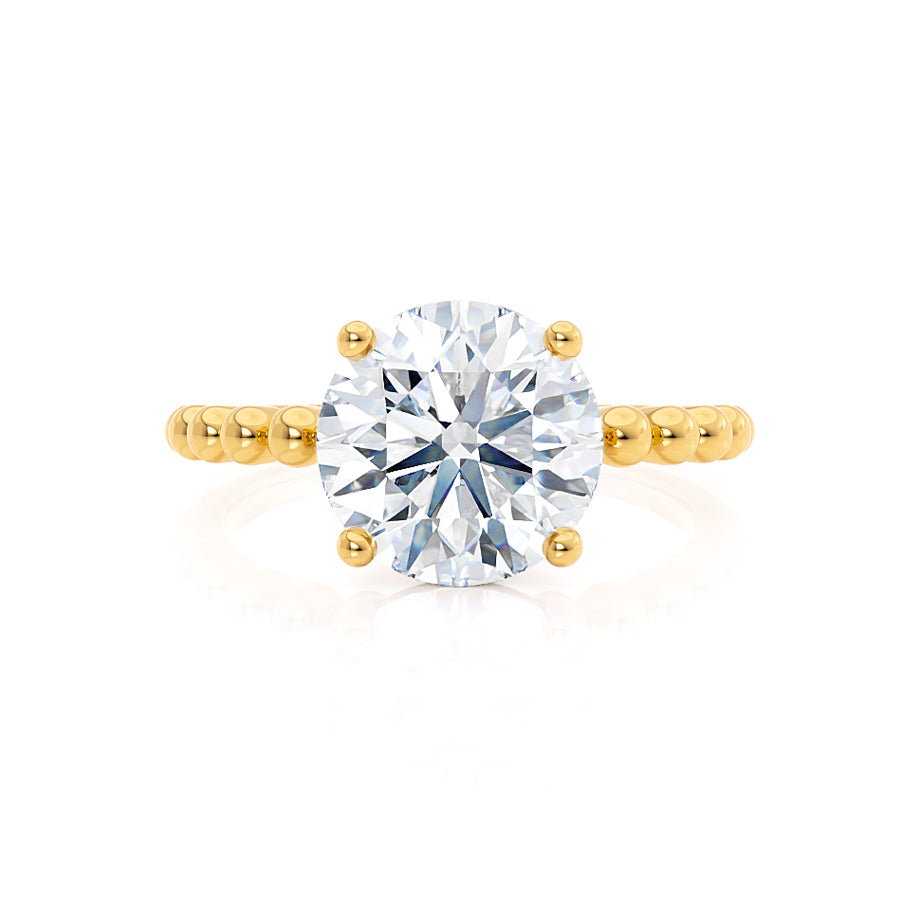 1.0 CT Round Shaped Moissanite Solitaire Bubble Prong Engagement Ring 2