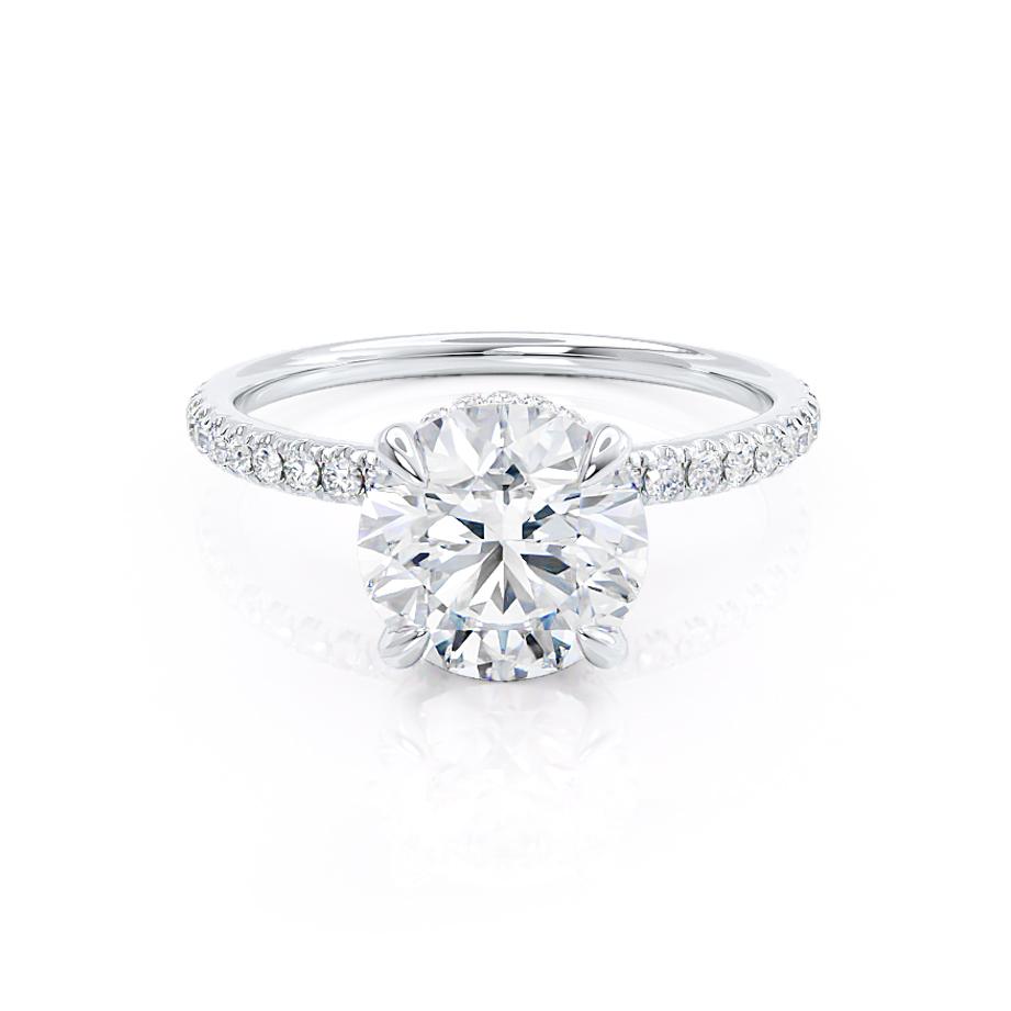 1.0 CT Round Shaped Hidden Halo Moissanite Engagement Ring 1