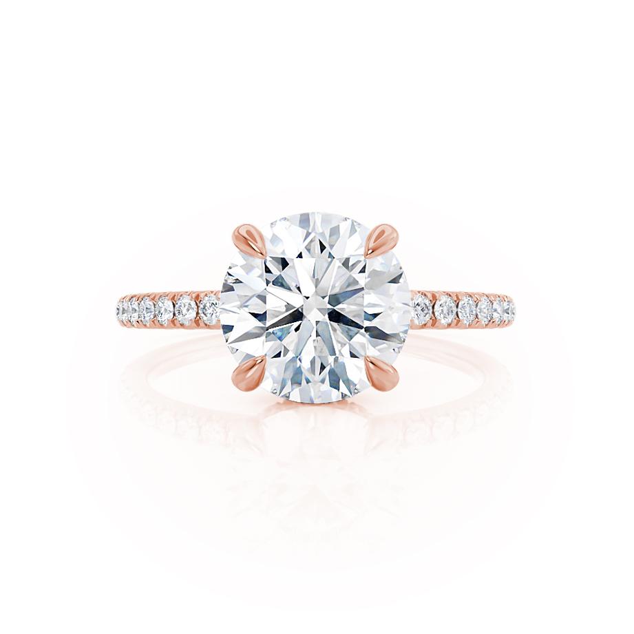 
                  
                    1.0 Round Shaped Moissanite Hidden Halo Style Engagement Ring 2
                  
                