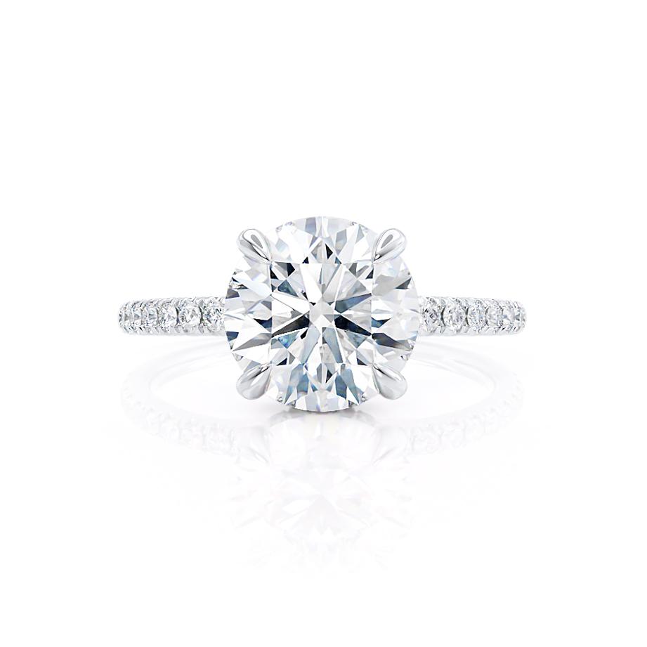 1.0 CT Round Shaped Hidden Halo Moissanite Engagement Ring 2