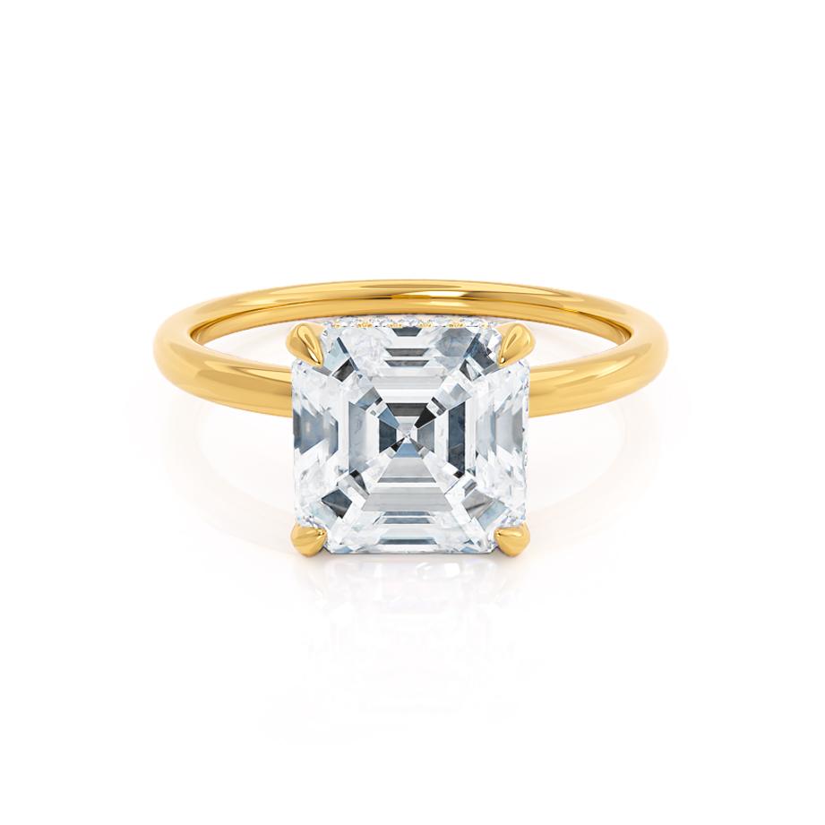 1.50 CT Asscher Shaped Moissanite Hidden Halo Style Engagement Ring 1