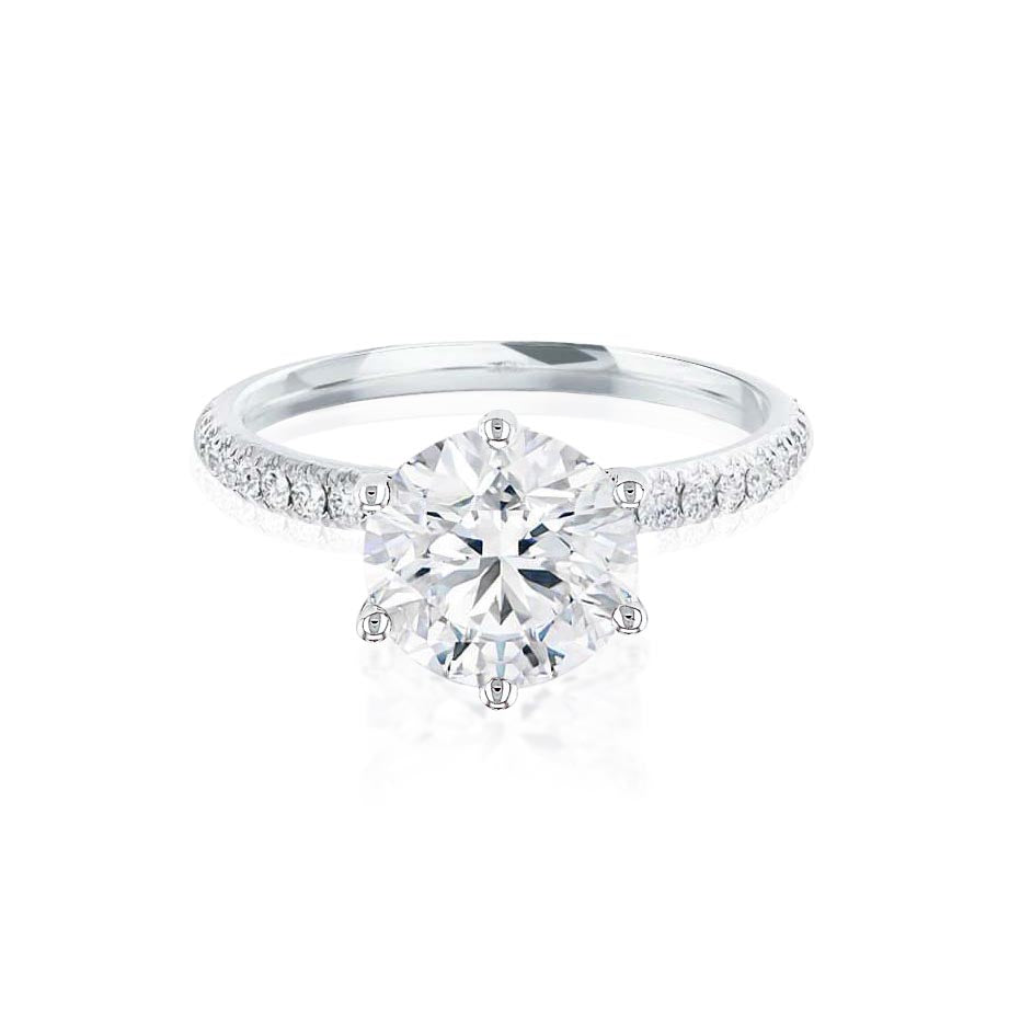 
                  
                    2.20 CT Round Shaped Moissanite Solitaire Pave Style Engagement Ring 3
                  
                