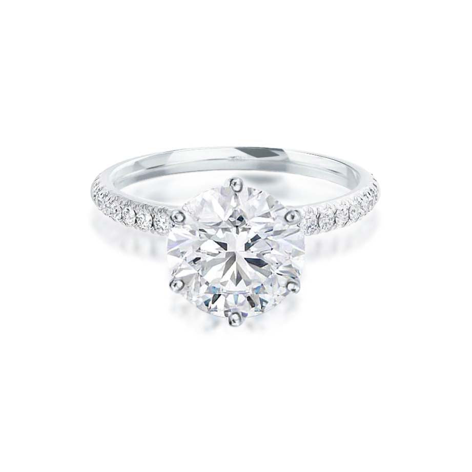 
                  
                    2.20 CT Round Shaped Moissanite Solitaire Pave Style Engagement Ring 5
                  
                