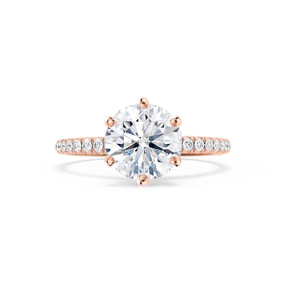 
                  
                    2.20 CT Round Shaped Moissanite Solitaire With Pave Setting Engagement Ring 6
                  
                