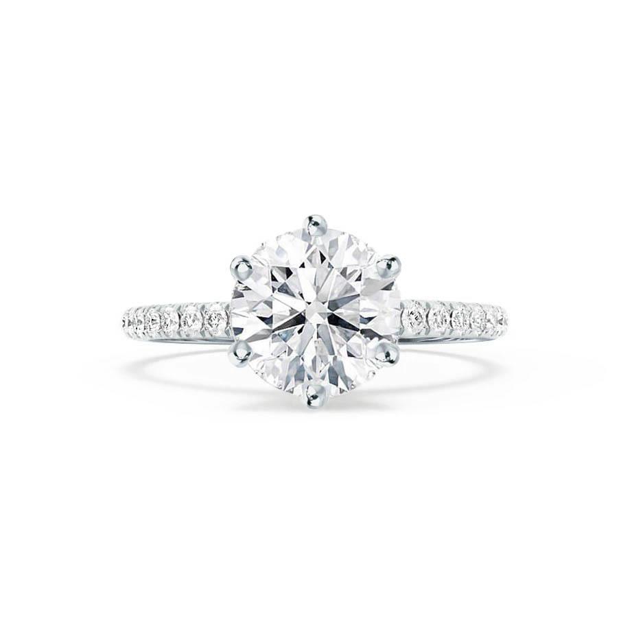 
                  
                    2.20 CT Round Shaped Moissanite Solitaire Pave Style Engagement Ring 6
                  
                