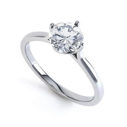 1.0 CT Round Shaped Moissanite Solitaire Engagement Ring 1