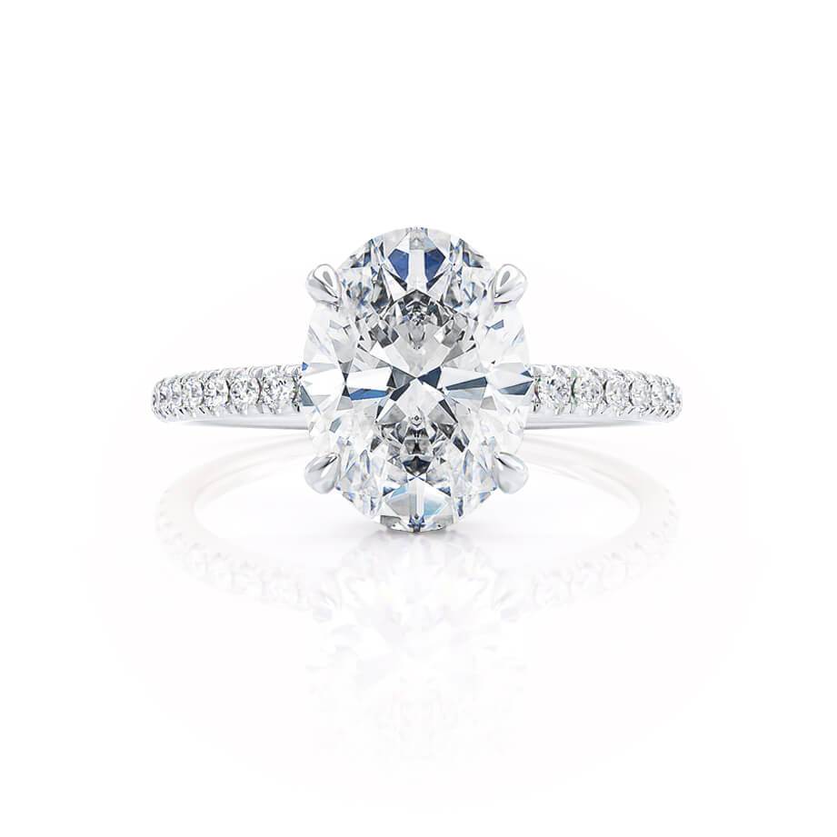 
                  
                    1.50 CT Oval Shaped Hidden Halo Moissanite Engagement Ring 4
                  
                