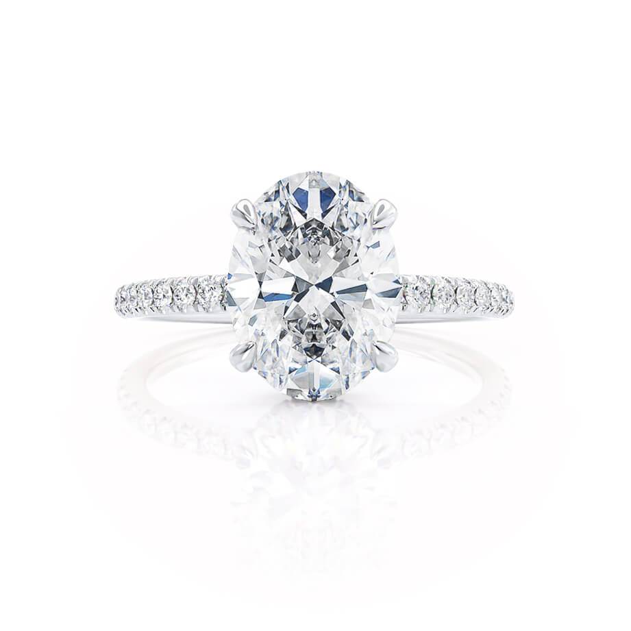 
                  
                    1.50 CT Oval Shaped Moissanite Hidden Halo Style Engagement Ring 4
                  
                