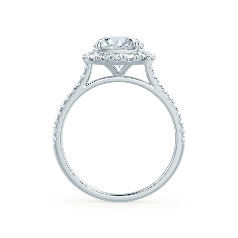 1.0 CT Round Shaped Halo Style Moissanite Engagement Ring 2