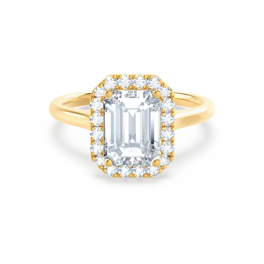 1.75 CT Emerald Shaped Moissanite Halo Style Engagement Ring 2