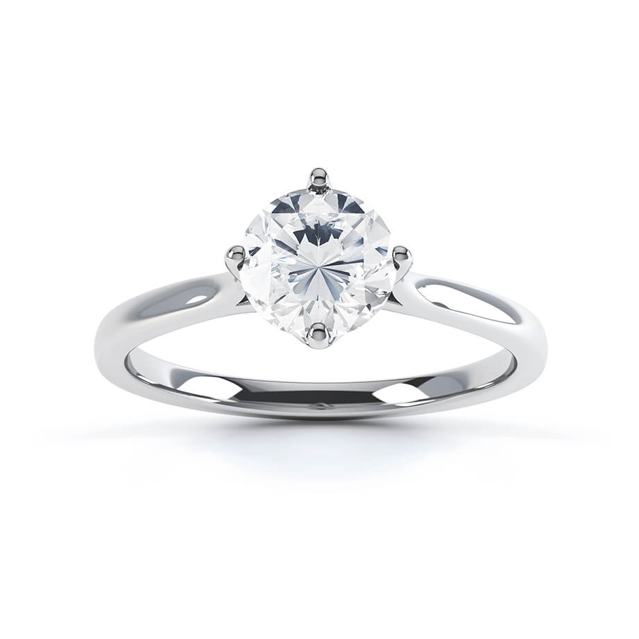 1.0 CT Round Shaped Moissanite Solitaire Engagement Ring 3