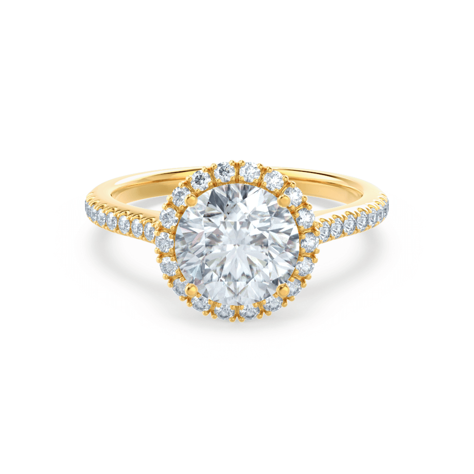 1.0 CT Round Shaped Moissanite Halo Style Engagement Ring 2