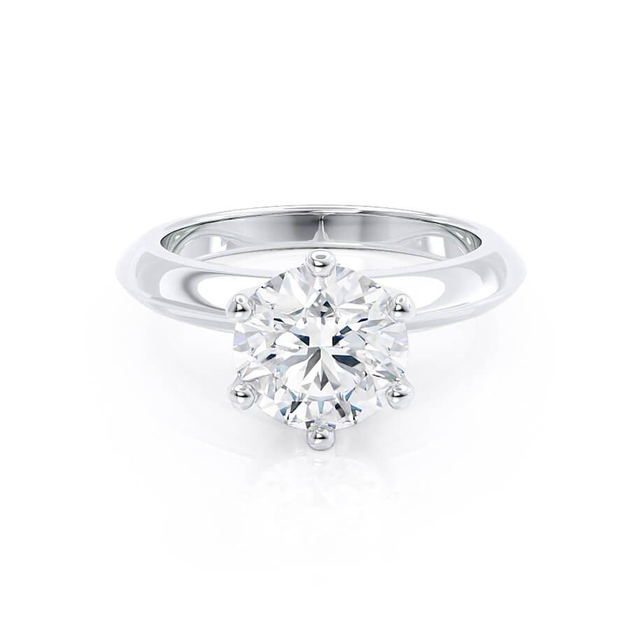 1.0 CT Round Shaped Moissanite Solitaire Engagement Ring 1