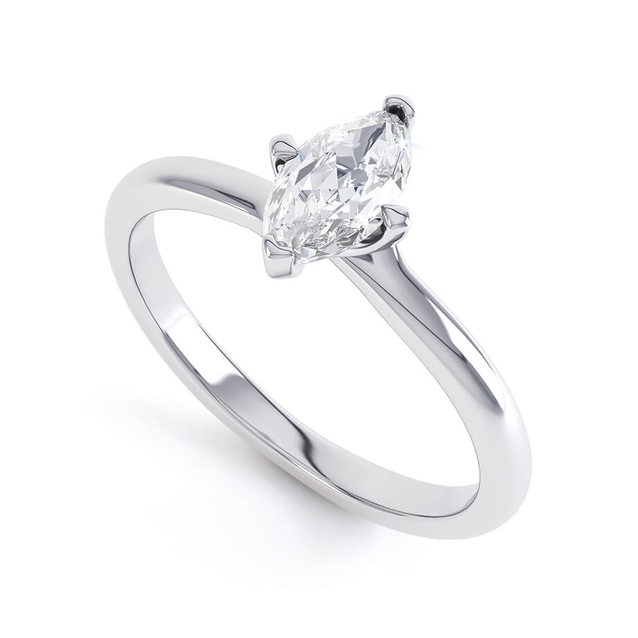 
                  
                    0.70 CT Marquise Shaped Moissanite Solitaire Style Engagement Ring 1
                  
                