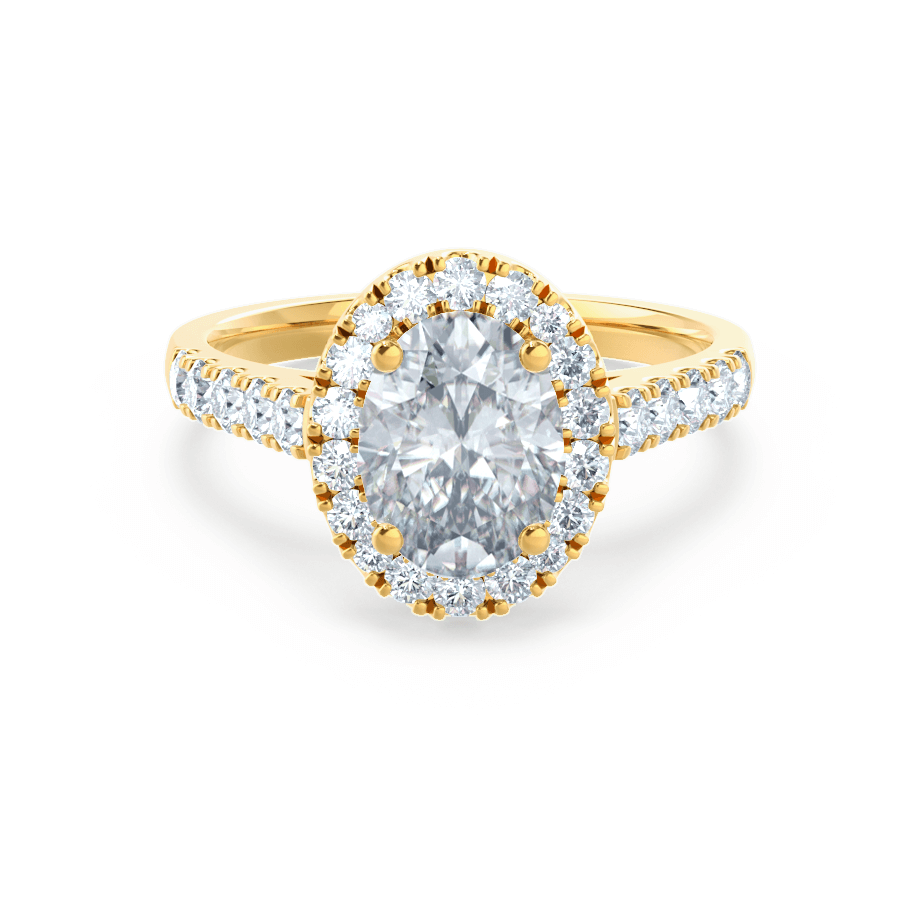 1.50 CT Oval Shaped Moissanite Halo Style Engagement Ring 2