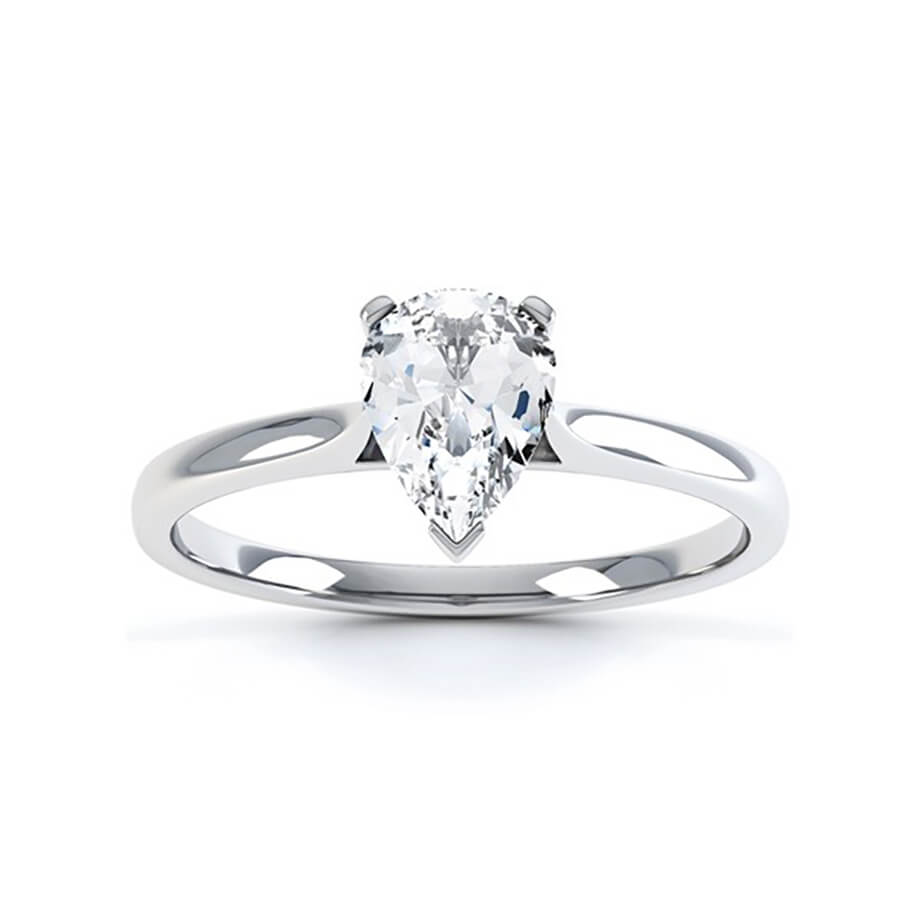 0.94 CT Pear Shaped Moissanite Solitaire Engagement Ring 2