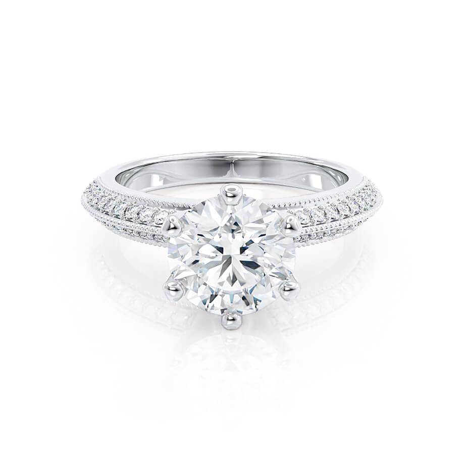 1.50 CT Round Shaped Moissanite Solitaire Engagement Ring