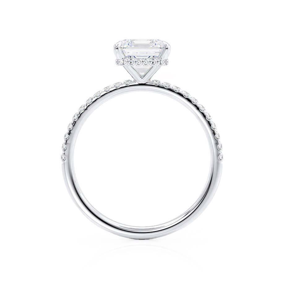 1.50 CT Princess Shaped Moissanite Hidden Halo Engagement Ring 2