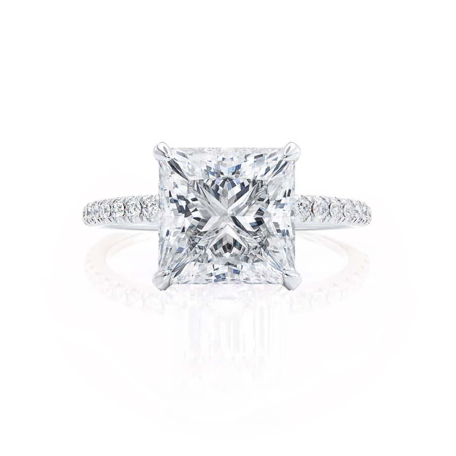 
                  
                    1.50 CT Princess Shaped Moissanite Hidden Halo Style Engagement Ring 5
                  
                