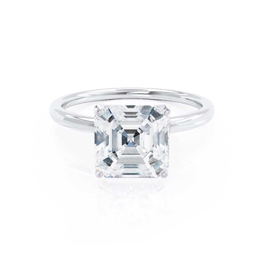1.80 CT Asscher Shaped Moissanite Solitaire Engagement Ring