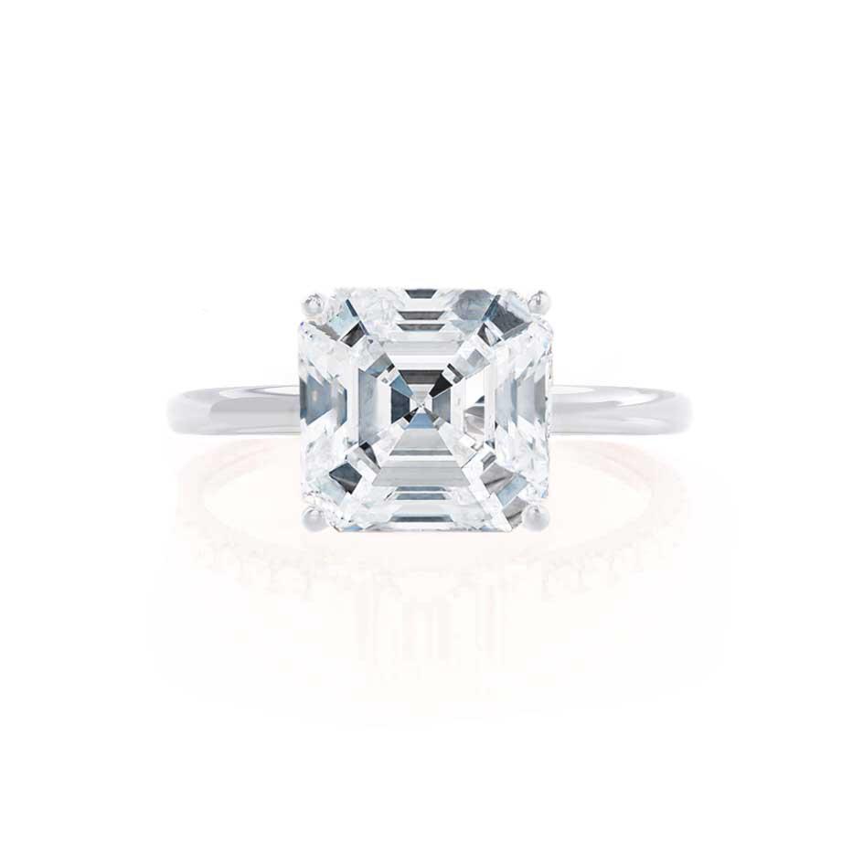 1.80 CT Asscher Shaped Moissanite Solitaire Engagement Ring 2