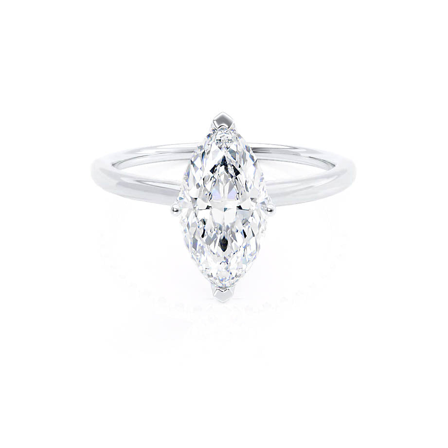 1.0 CT Marquise Shaped Moissanite Solitaire Engagement Ring 1