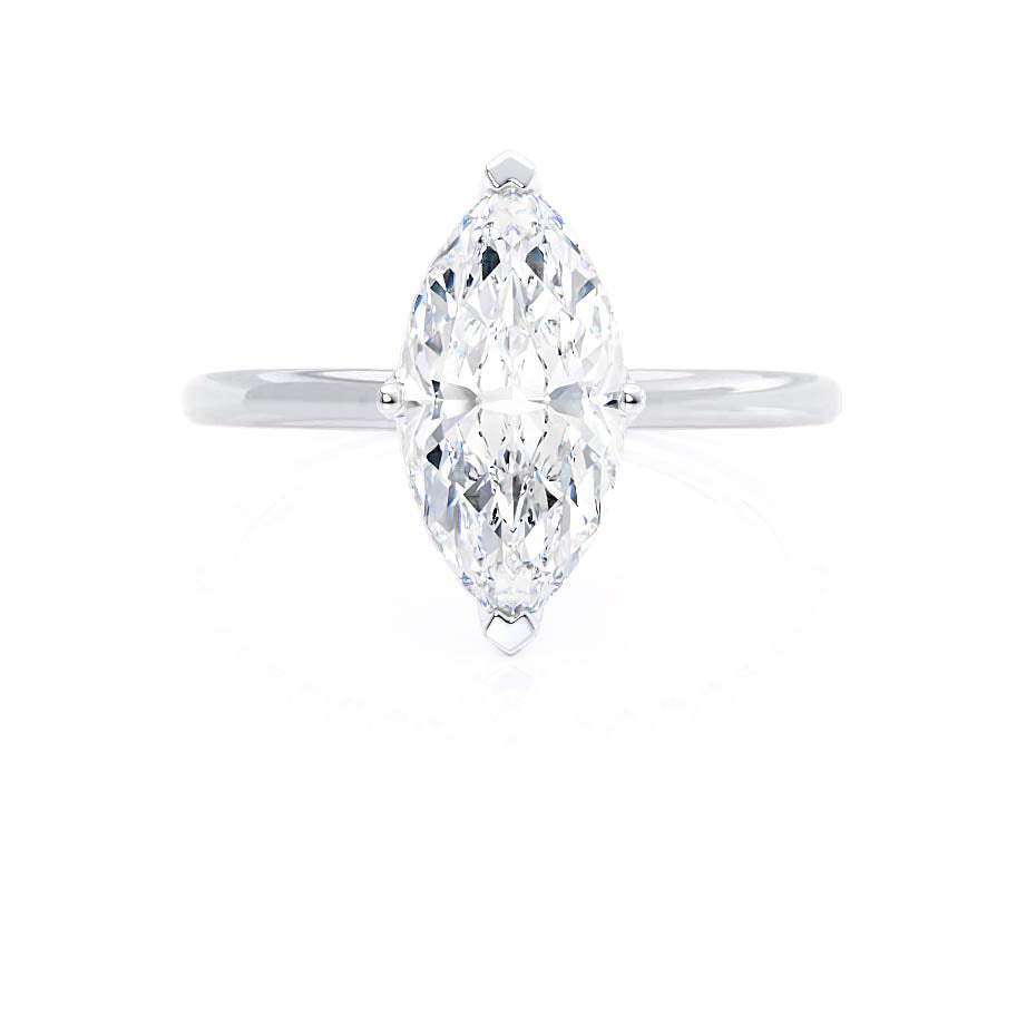 1.0 CT Marquise Shaped Moissanite Solitaire Engagement Ring 2