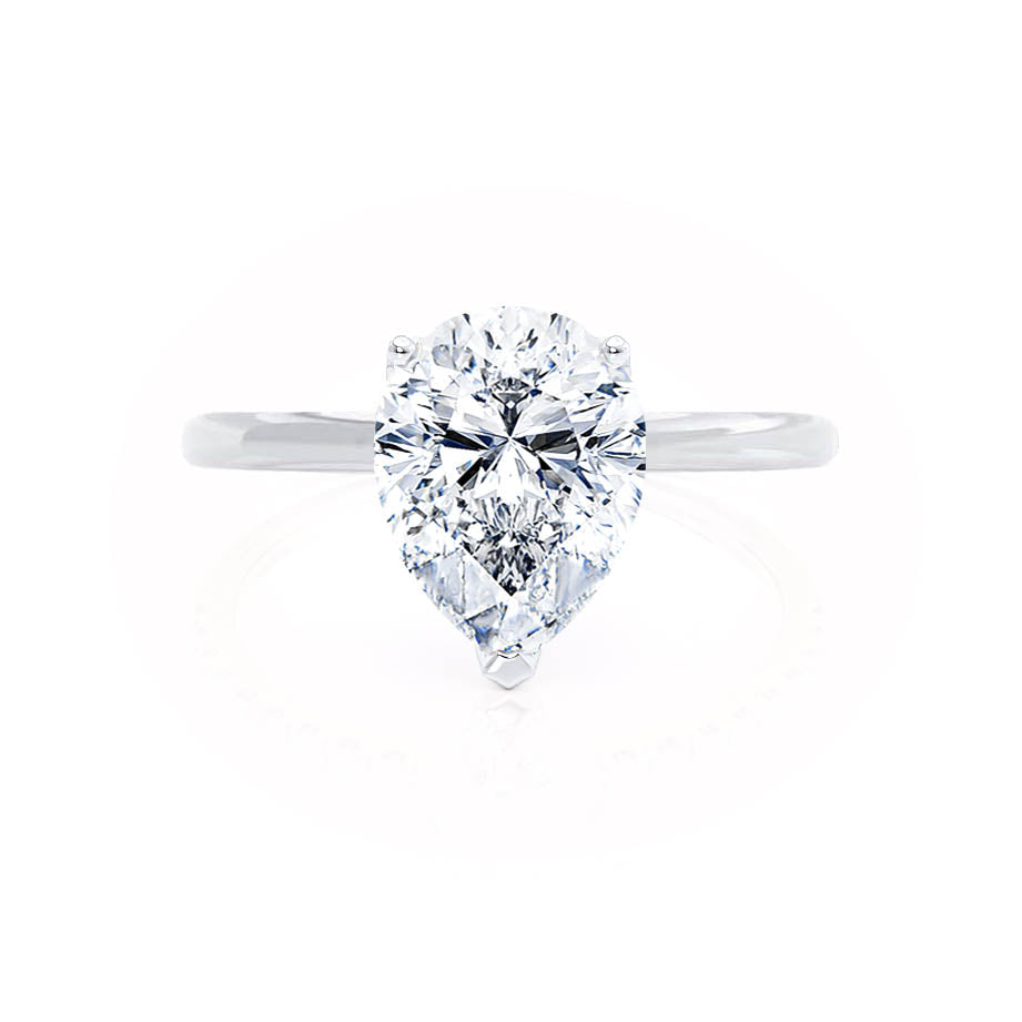 2.10 CT Pear Shaped Moissanite Solitaire Engagement Ring 2
