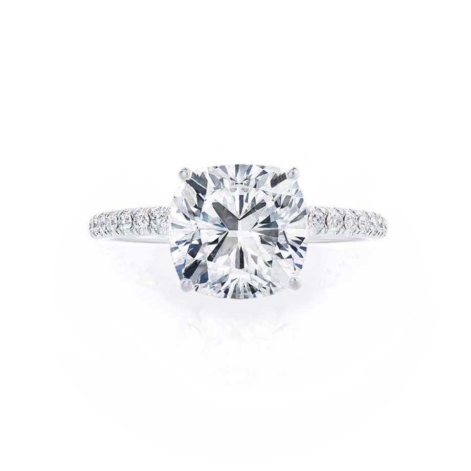 0.80 CT Cushion Shaped Moissanite Solitaire Engagement Ring 2