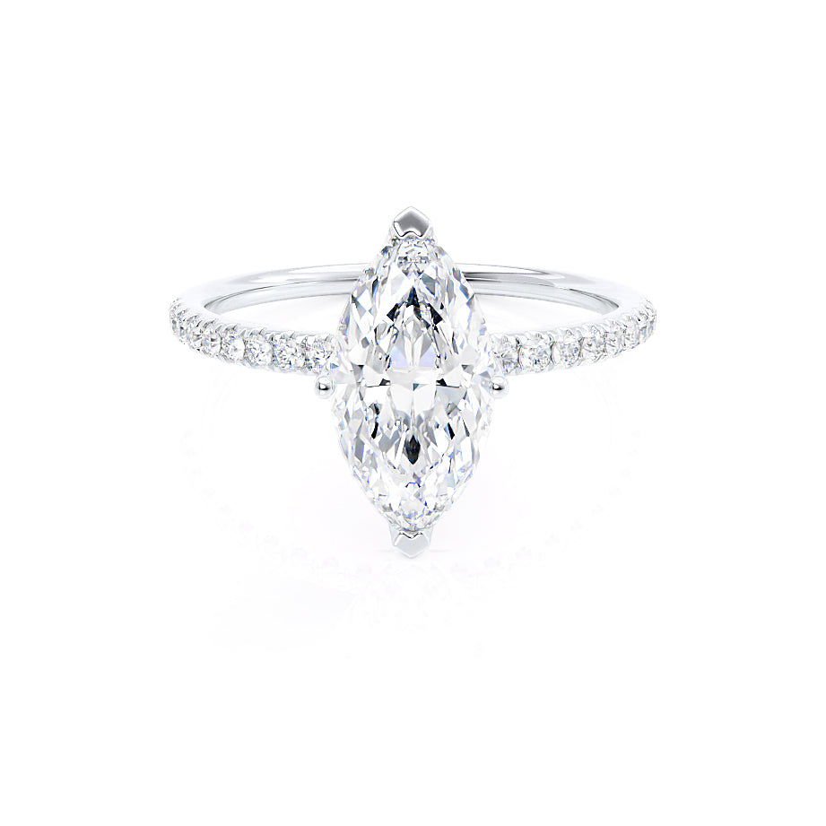 1.0 CT Marquise Shaped Solitaire Moissanite Engagement Ring 1