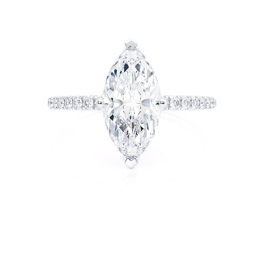 1.0 CT Marquise Shaped Solitaire Moissanite Engagement Ring 2